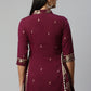 Designer Kurti Faux Crepe Wine Print Kurtis