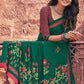 Trendy Saree Faux Crepe Green Print Saree