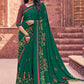 Trendy Saree Faux Crepe Green Print Saree