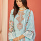 Salwar Suit Faux Georgette Aqua Blue Embroidered Salwar Kameez
