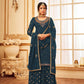 Sharara Set Faux Georgette Blue Embroidered Salwar Kameez