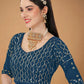 Lehenga Choli Faux Georgette Blue Embroidered Lehenga Choli