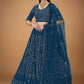 Lehenga Choli Faux Georgette Blue Embroidered Lehenga Choli