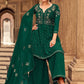 Salwar Suit Faux Georgette Green Embroidered Salwar Kameez