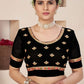Contemporary Faux Georgette Black Embroidered Saree