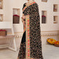 Contemporary Faux Georgette Black Embroidered Saree