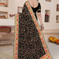 Contemporary Faux Georgette Black Embroidered Saree