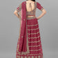 Lehenga Choli Faux Georgette Mauve Cord Work Lehenga Choli