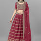 Lehenga Choli Faux Georgette Mauve Cord Work Lehenga Choli