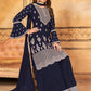 Salwar Suit Faux Georgette Blue Embroidered Salwar Kameez