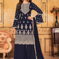 Salwar Suit Faux Georgette Blue Embroidered Salwar Kameez