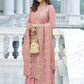 Salwar Suit Faux Georgette Pink Embroidered Salwar Kameez