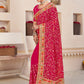 Trendy Saree Faux Georgette Pink Embroidered Saree