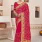 Trendy Saree Faux Georgette Pink Embroidered Saree