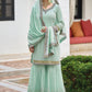 Salwar Suit Faux Georgette Sea Green Embroidered Salwar Kameez