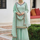 Salwar Suit Faux Georgette Sea Green Embroidered Salwar Kameez