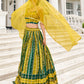 Lehenga Choli Faux Georgette Green Yellow Embroidered Lehenga Choli