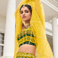 Lehenga Choli Faux Georgette Green Yellow Embroidered Lehenga Choli