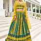 Lehenga Choli Faux Georgette Green Yellow Embroidered Lehenga Choli