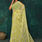 Designer Faux Georgette Green Digital Print Saree