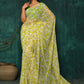 Designer Faux Georgette Green Digital Print Saree