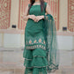 Salwar Suit Faux Georgette Green Embroidered Salwar Kameez