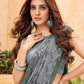 Trendy Saree Faux Georgette Grey Sequins Saree