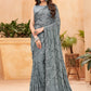 Trendy Saree Faux Georgette Grey Sequins Saree