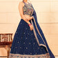 A Line Lehenga Faux Georgette Blue Diamond Lehenga Choli