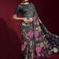 Contemporary Faux Georgette Grey Embroidered Saree