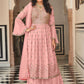 Palazzo Salwar Suit Faux Georgette Pink Embroidered Salwar Kameez