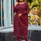 Pant Style Suit Faux Georgette Rani Embroidered Salwar Kameez