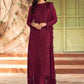 Straight Salwar Suit Faux Georgette Pink Embroidered Salwar Kameez