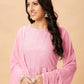 Anarkali Suit Faux Georgette Pink Crystals Salwar Kameez