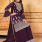 Straight Salwar Suit Faux Georgette Purple Embroidered Salwar Kameez