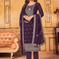 Salwar Suit Faux Georgette Purple Embroidered Salwar Kameez