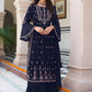 Salwar Suit Faux Georgette Blue Embroidered Salwar Kameez