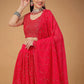 Lehenga Choli Faux Georgette Red Embroidered Lehenga Choli