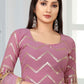 Salwar Suit Faux Georgette Purple Embroidered Salwar Kameez