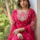 Trendy Suit Faux Georgette Maroon Embroidered Salwar Kameez