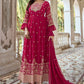 Trendy Suit Faux Georgette Maroon Embroidered Salwar Kameez