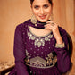 Trendy Suit Faux Georgette Purple Embroidered Salwar Kameez