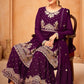 Trendy Suit Faux Georgette Purple Embroidered Salwar Kameez