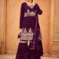 Trendy Suit Faux Georgette Purple Embroidered Salwar Kameez