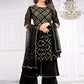 Salwar Suit Faux Georgette Black Sequins Salwar Kameez