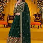 A Line Lehenga Faux Georgette Green Embroidered Lehenga Choli