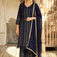 Palazzo Salwar Suit Faux Georgette Blue Embroidered Salwar Kameez