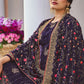 Palazzo Salwar Suit Faux Georgette Purple Embroidered Salwar Kameez