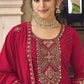 Salwar Suit Faux Georgette Magenta Embroidered Salwar Kameez