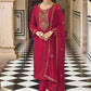 Salwar Suit Faux Georgette Magenta Embroidered Salwar Kameez